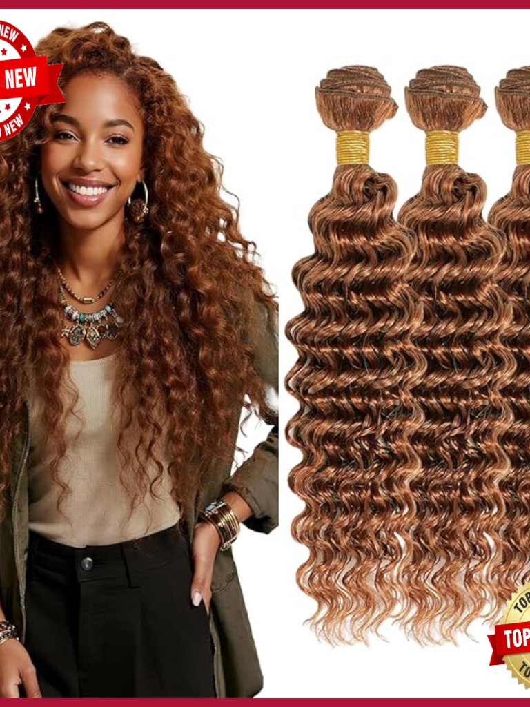 Brazilian Virgin Human Hair Extensions Deep Wave 3 Bundles Unprocessed
